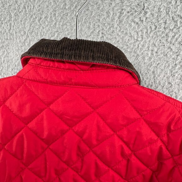 Polo Ralph Lauren Girls Red Quilted Barn Jacket Corduroy Collar Size 5 - Picture 13 of 13
